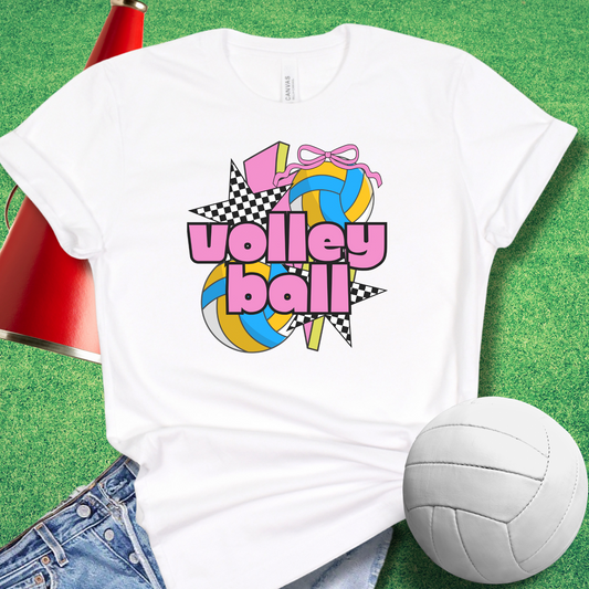 90's Volleyball T-Shirt in White - Unique Volleyball T-Shirt for Players and Fans | Sideline Gods