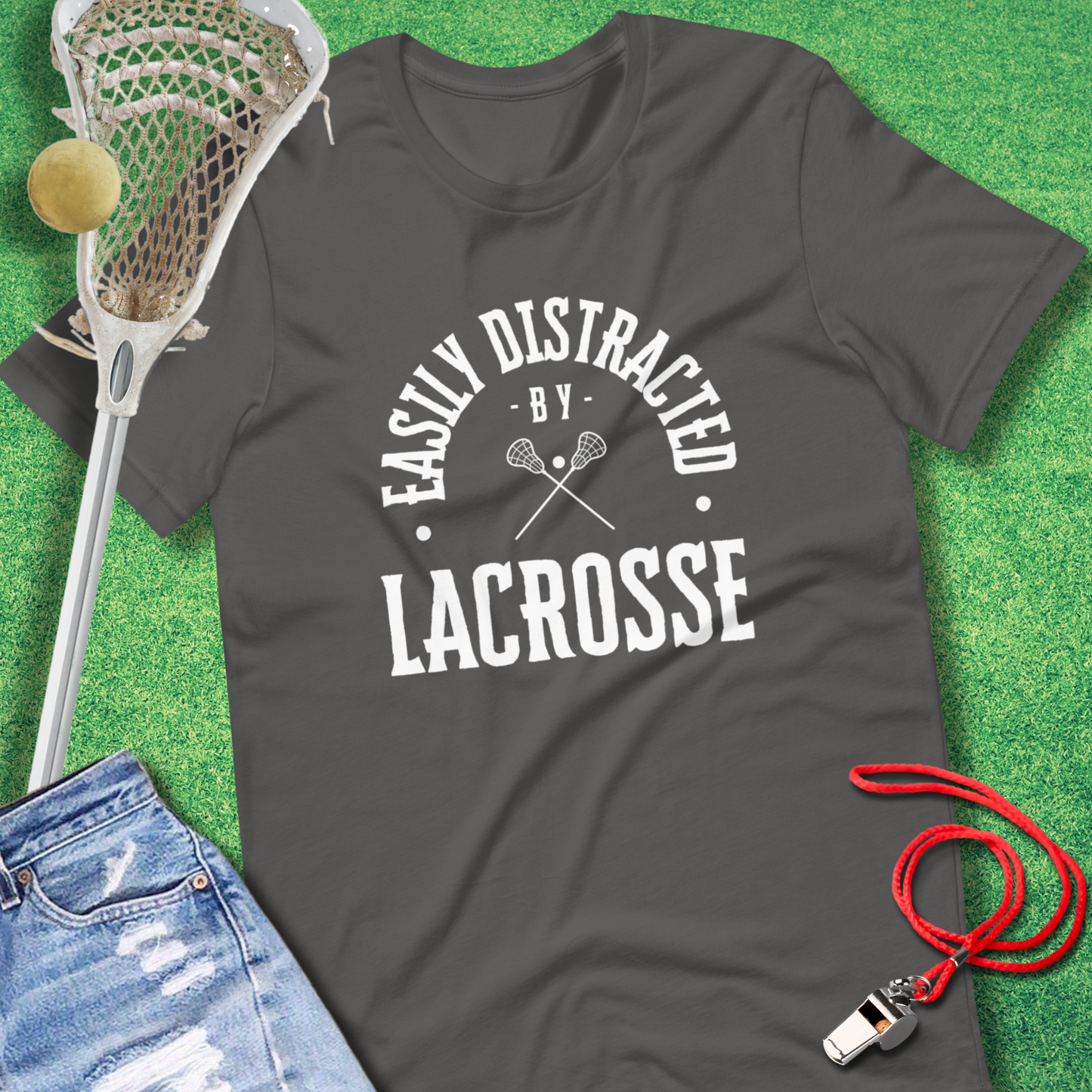 Easily Distracted by Lacrosse T-Shirt