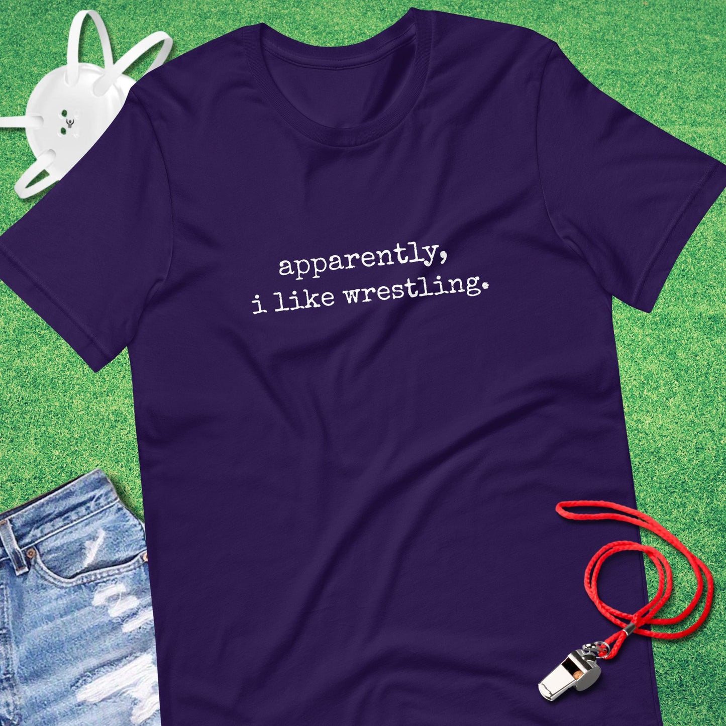 Apparently, I Like Wrestling T-Shirt in Team Purple - Funny Wrestling T-Shirt | Sideline Gods
