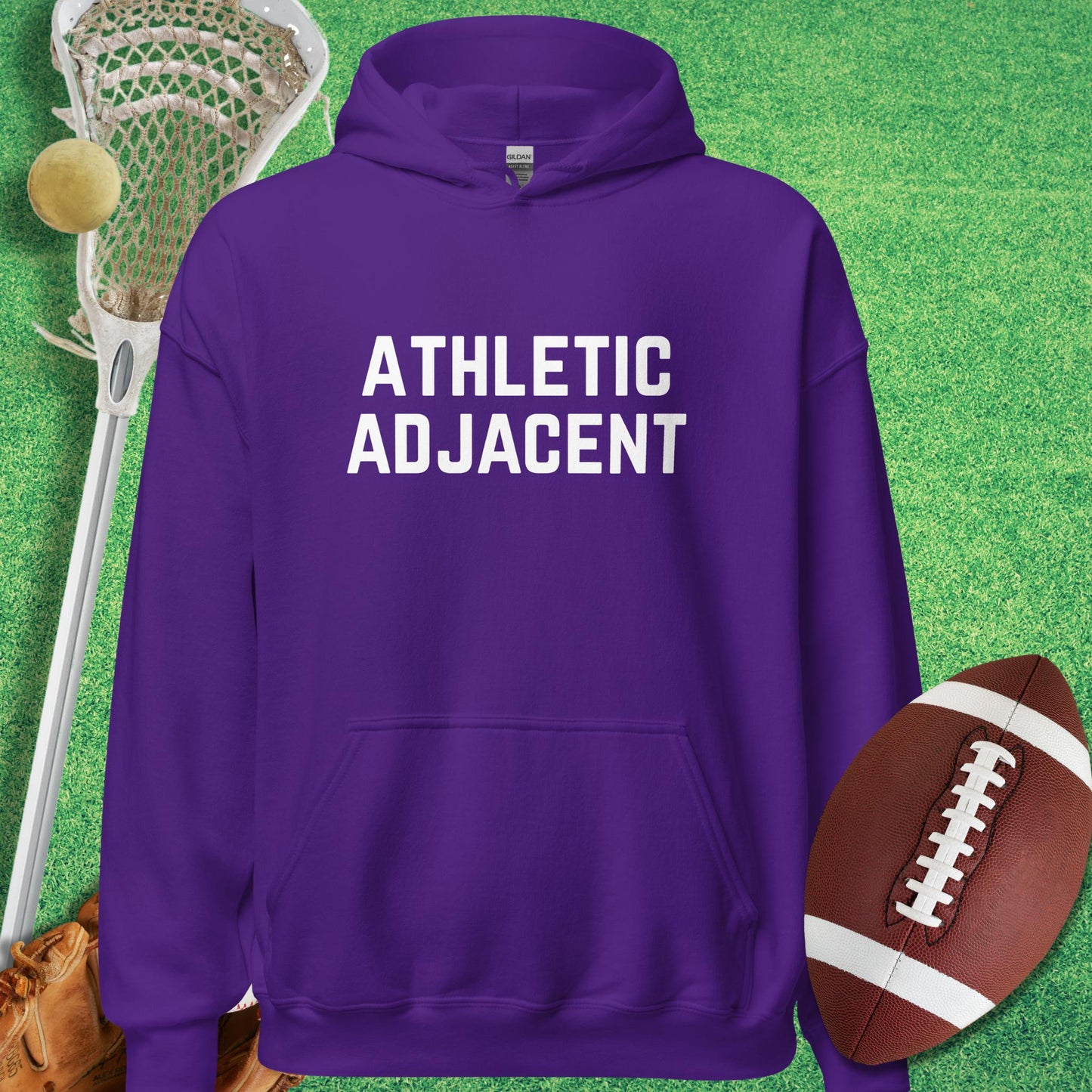 Athletic Adjacent Hoodie in Purple - sarcastic sports  Hoodie | Sideline Gods
