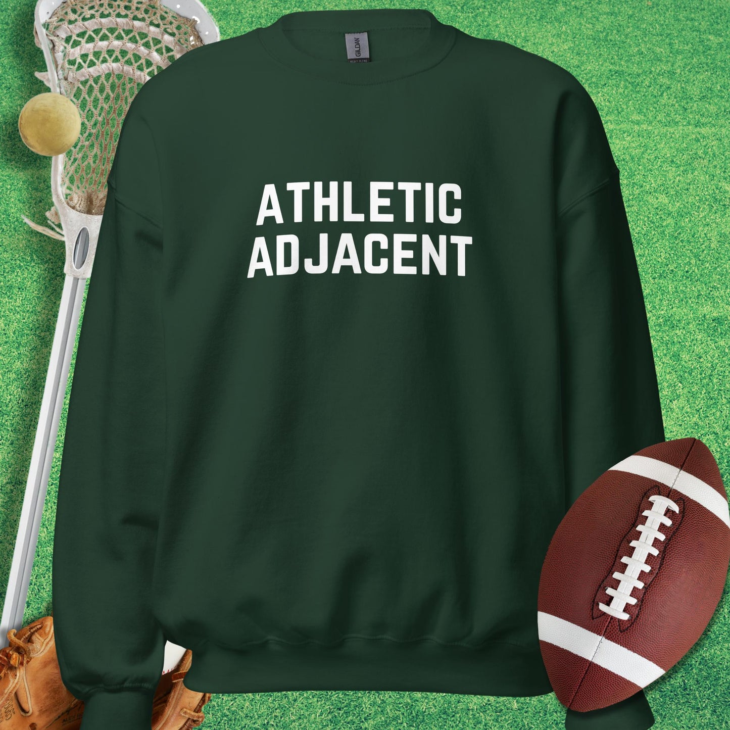 Athletic Adjacent Sweatshirt in Forest Green - sports parents Sweatshirt | Sideline Gods