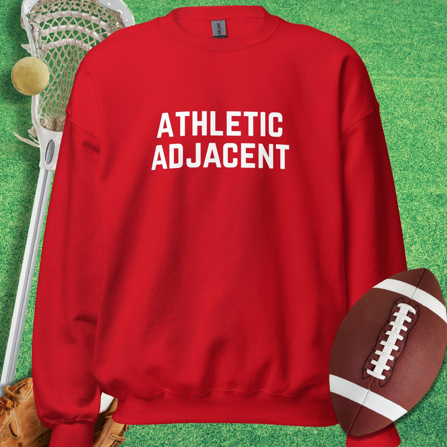 Athletic Adjacent Sweatshirt in Red - Funny Sports Sweatshirt | Sideline Gods