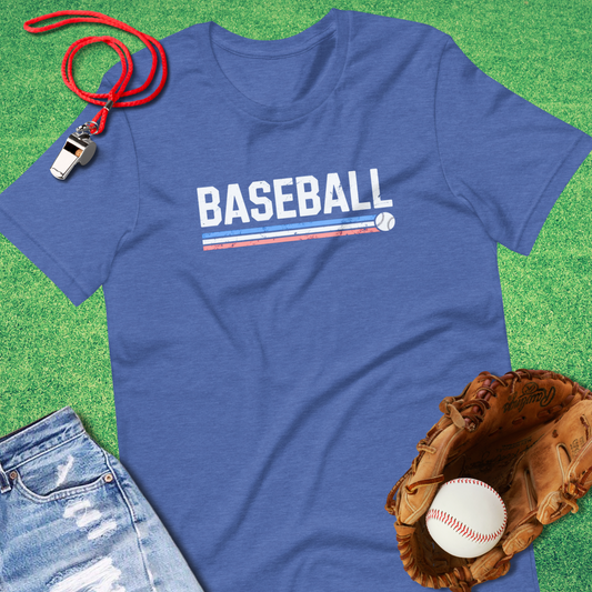 Baseball Distressed T-Shirt in Heather True Royal - Classic Baseball T-Shirt | Sideline Gods