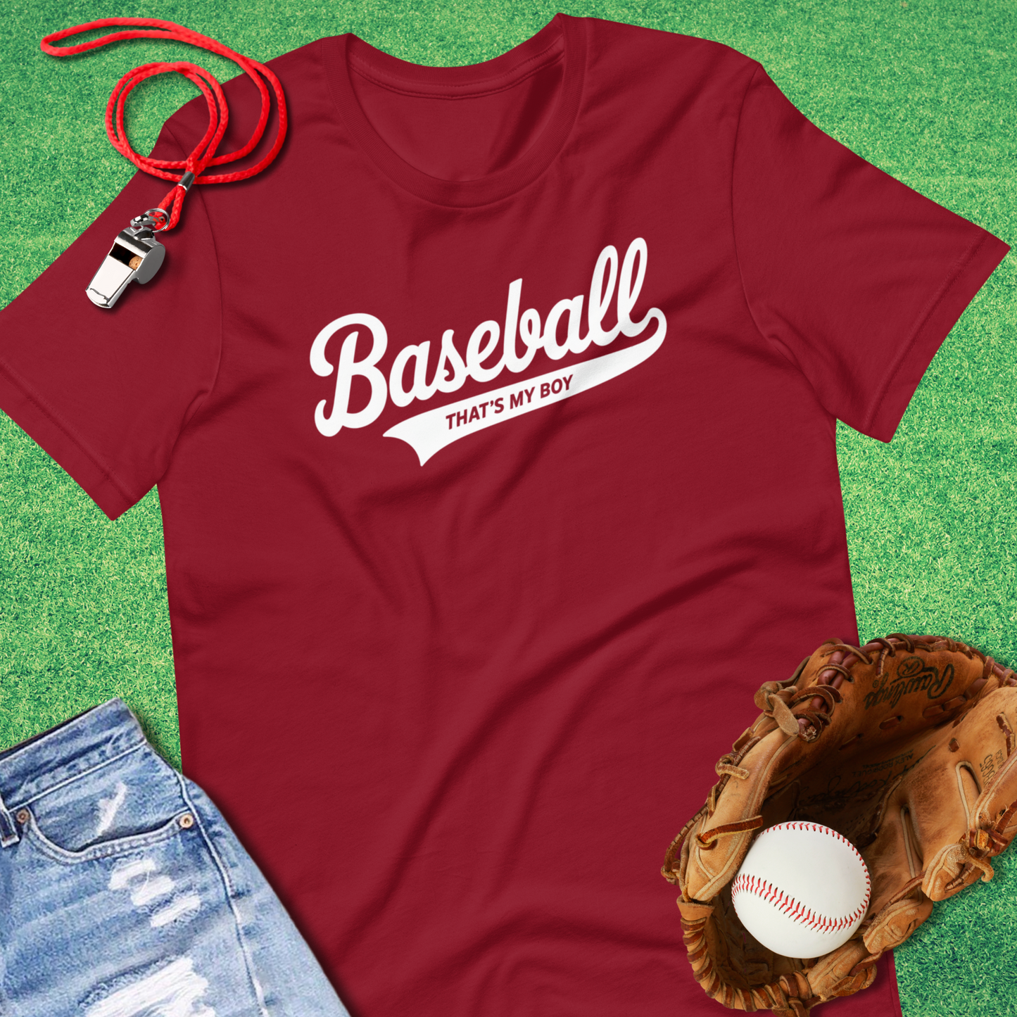 Baseball: Thats My Boy T-Shirt in Cardinal - Proud Baseball Mom T-Shirt | Sideline Gods