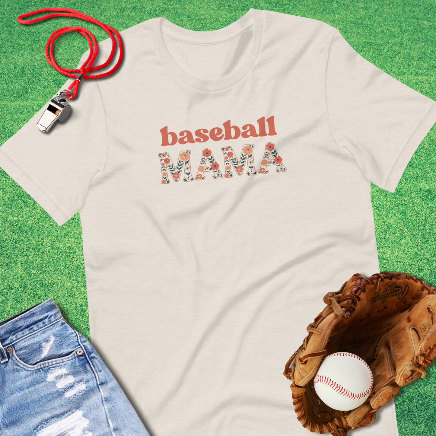 Floral Baseball Mama T-Shirt