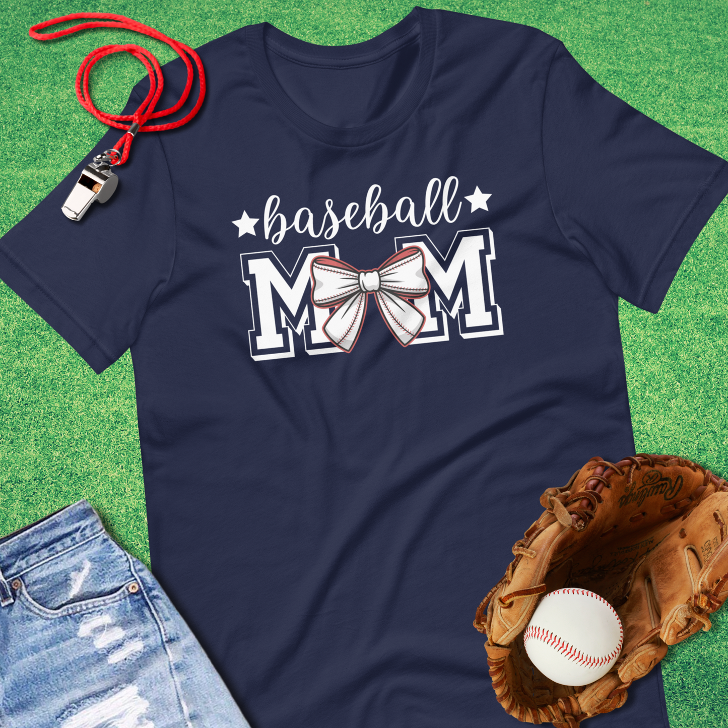 Baseball Mom Bow T-Shirt