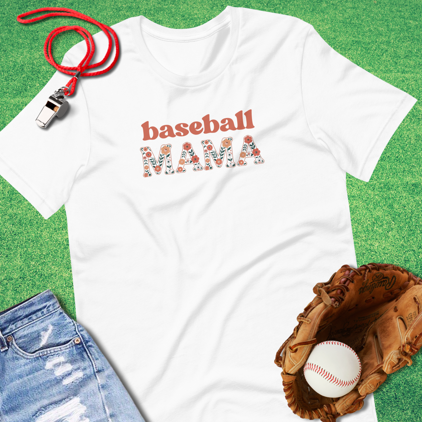 Floral Baseball Mama T-Shirt
