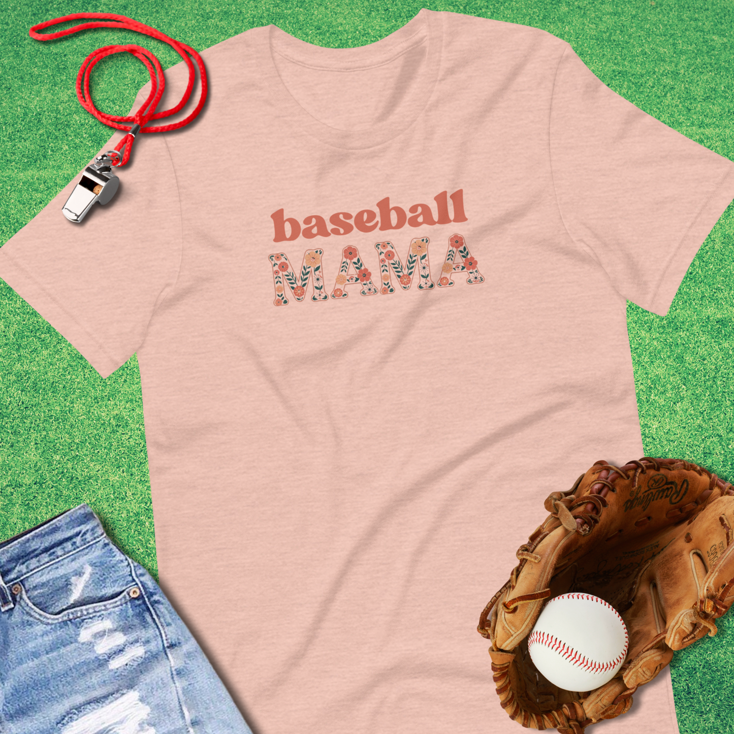 Floral Baseball Mama T-Shirt