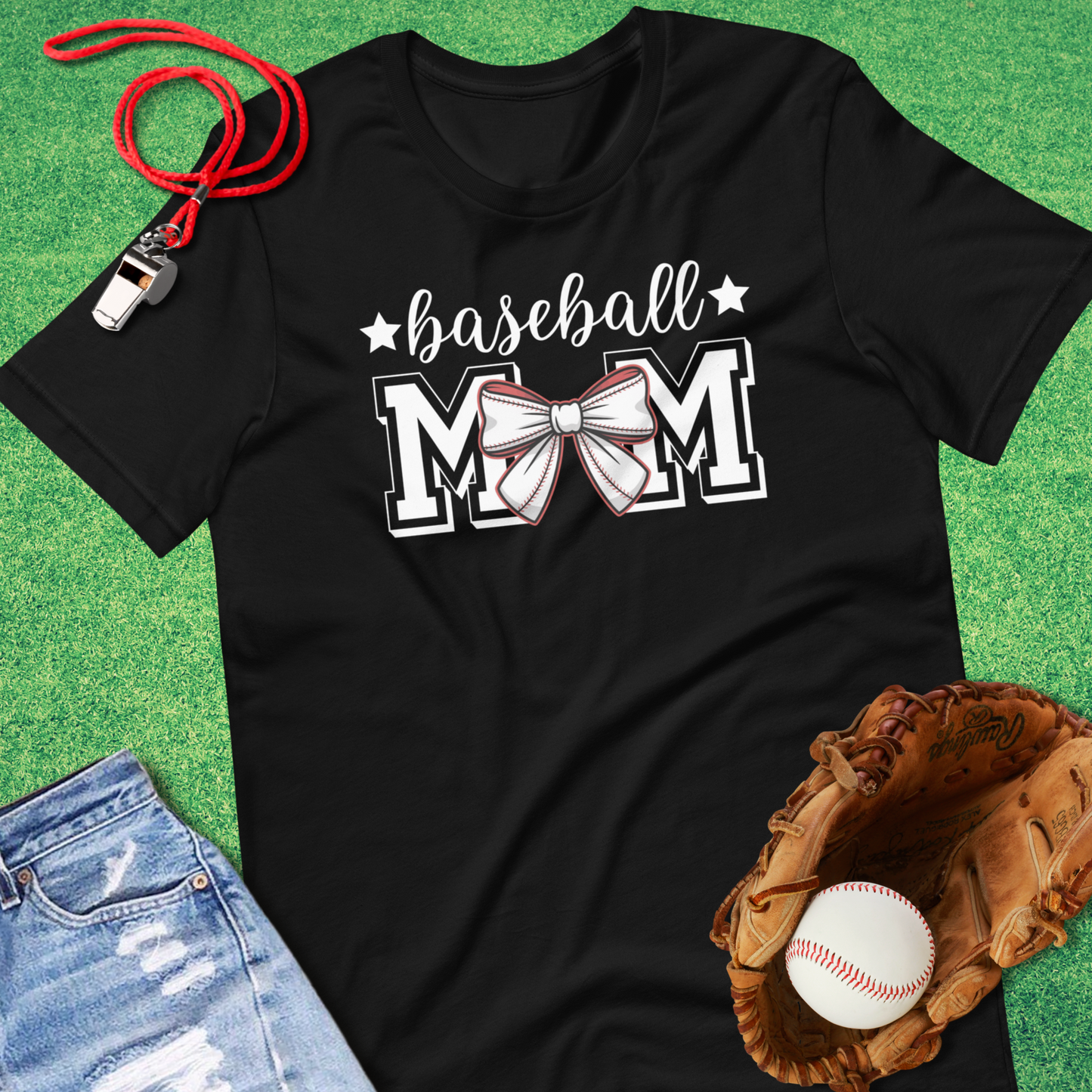 Baseball Mom Bow T-Shirt
