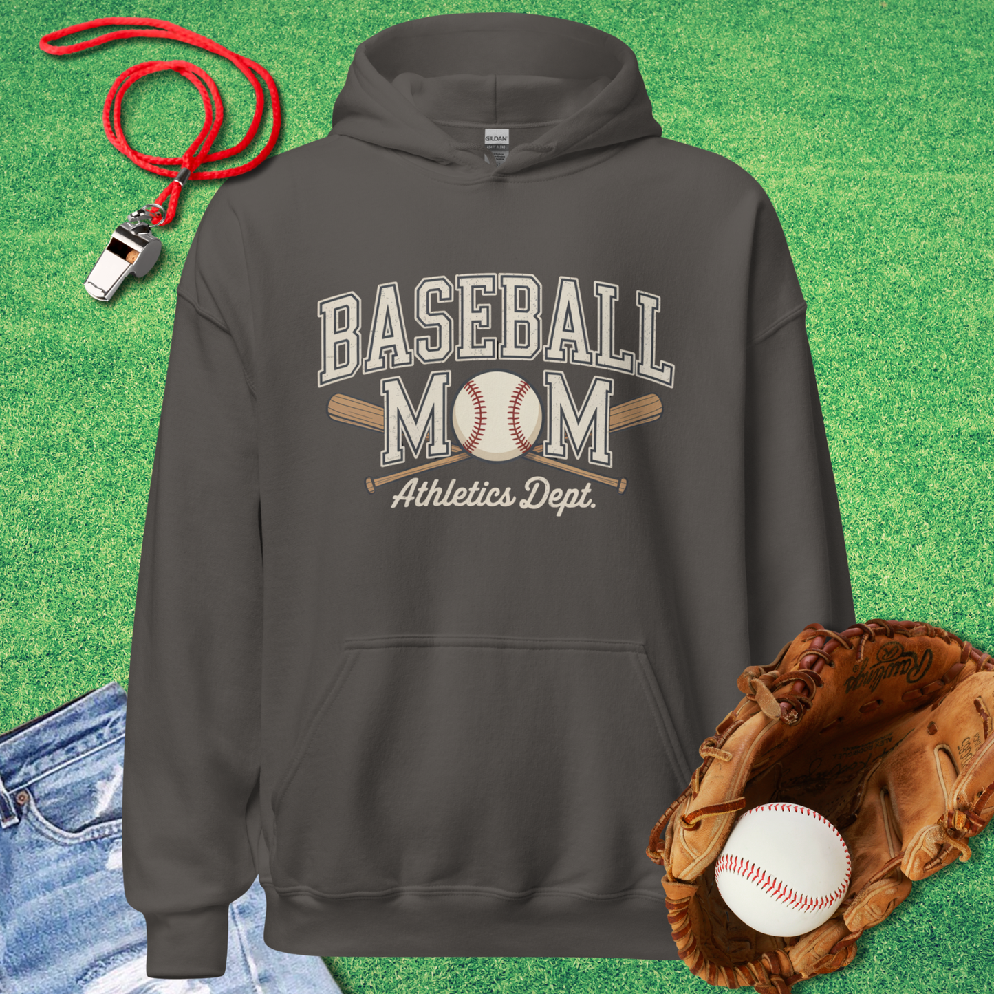 Vintage Collegiate Baseball Mom Hoodie