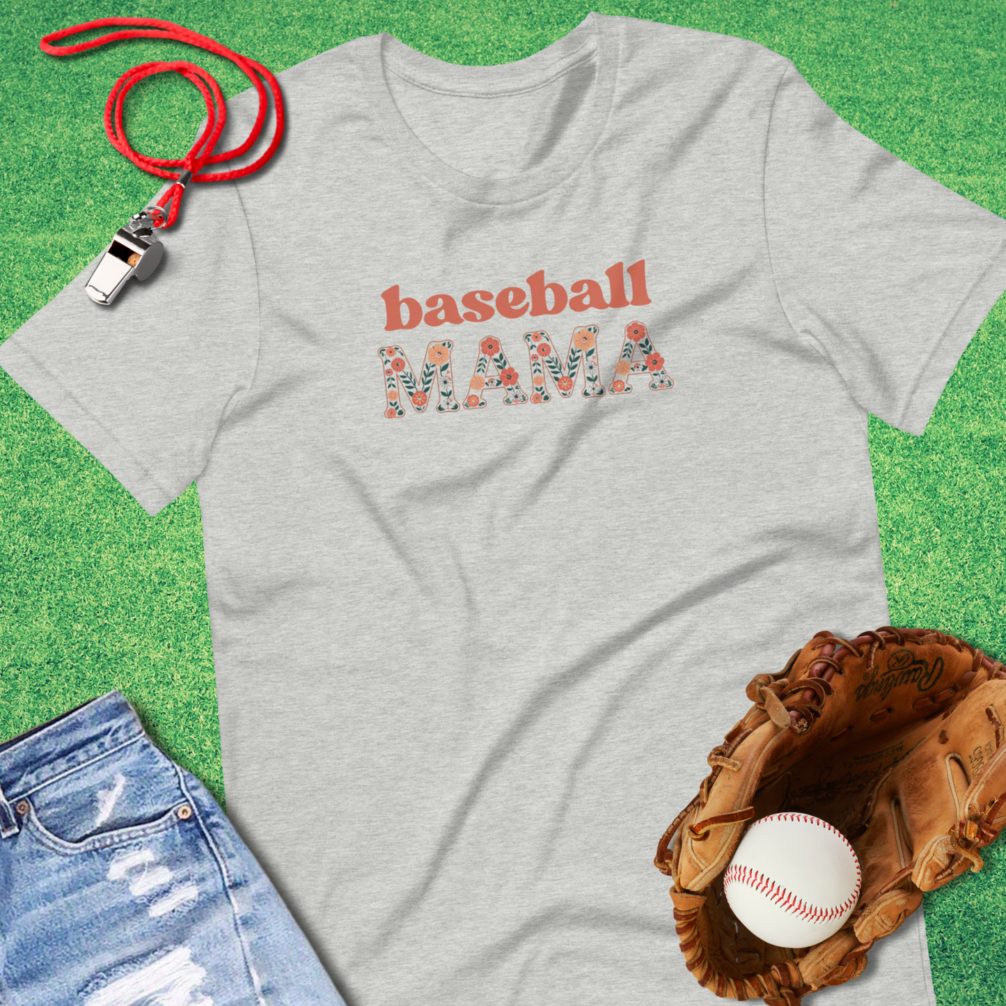 Floral Baseball Mama T-Shirt