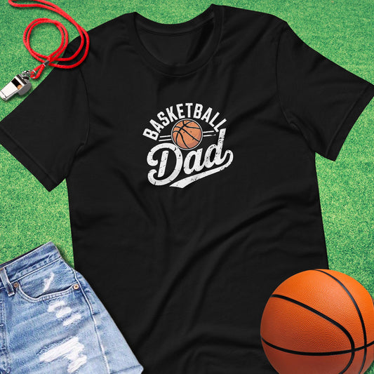 Basketball Dad Distressed T-Shirt in Black - Basketball Dad T-Shirt  | Sideline Gods