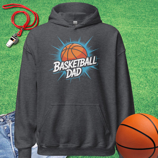 Basketball Dad Graffiti Hoodie in Dark Heather - Basketball Dad Hoodie  | Sideline Gods