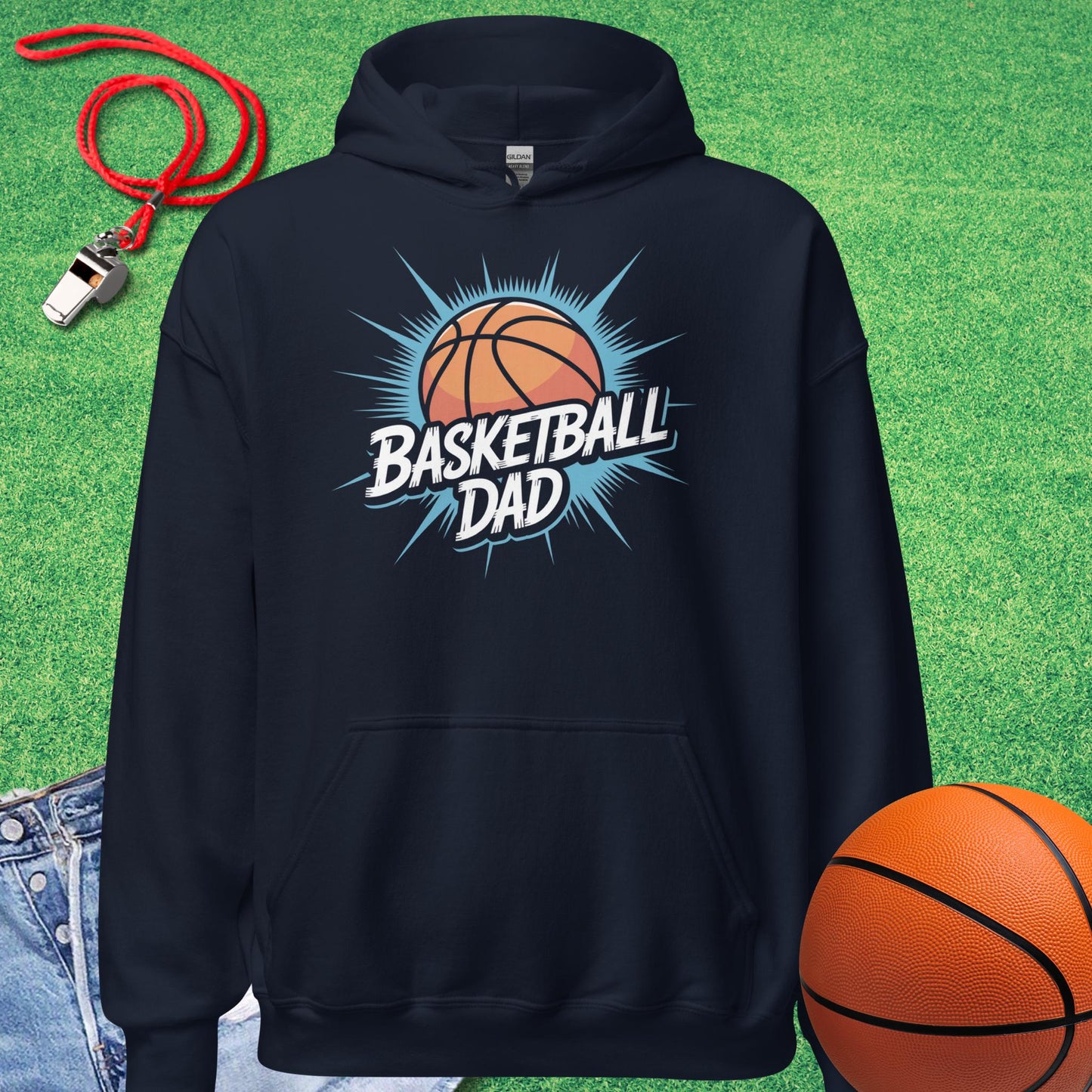 Basketball Dad Graffiti Hoodie in Navy - BBall Dad Hoodie  | Sideline Gods
