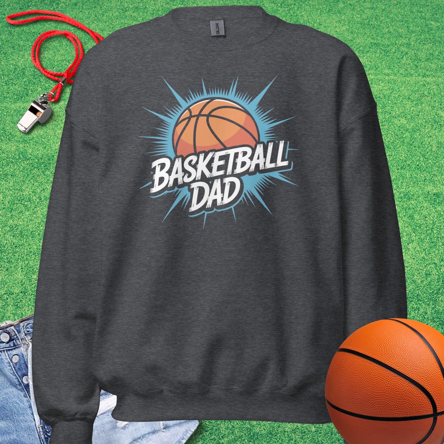 Basketball Dad Graffiti Sweatshirt in Dark Heather - BBall Dad Sweatshirt  | Sideline Gods