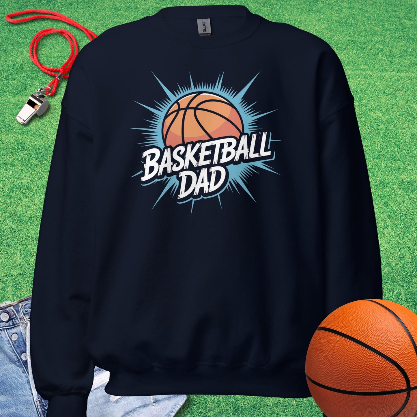Basketball Dad Graffiti Sweatshirt in Navy - Basketball Dad Gift | Sideline Gods