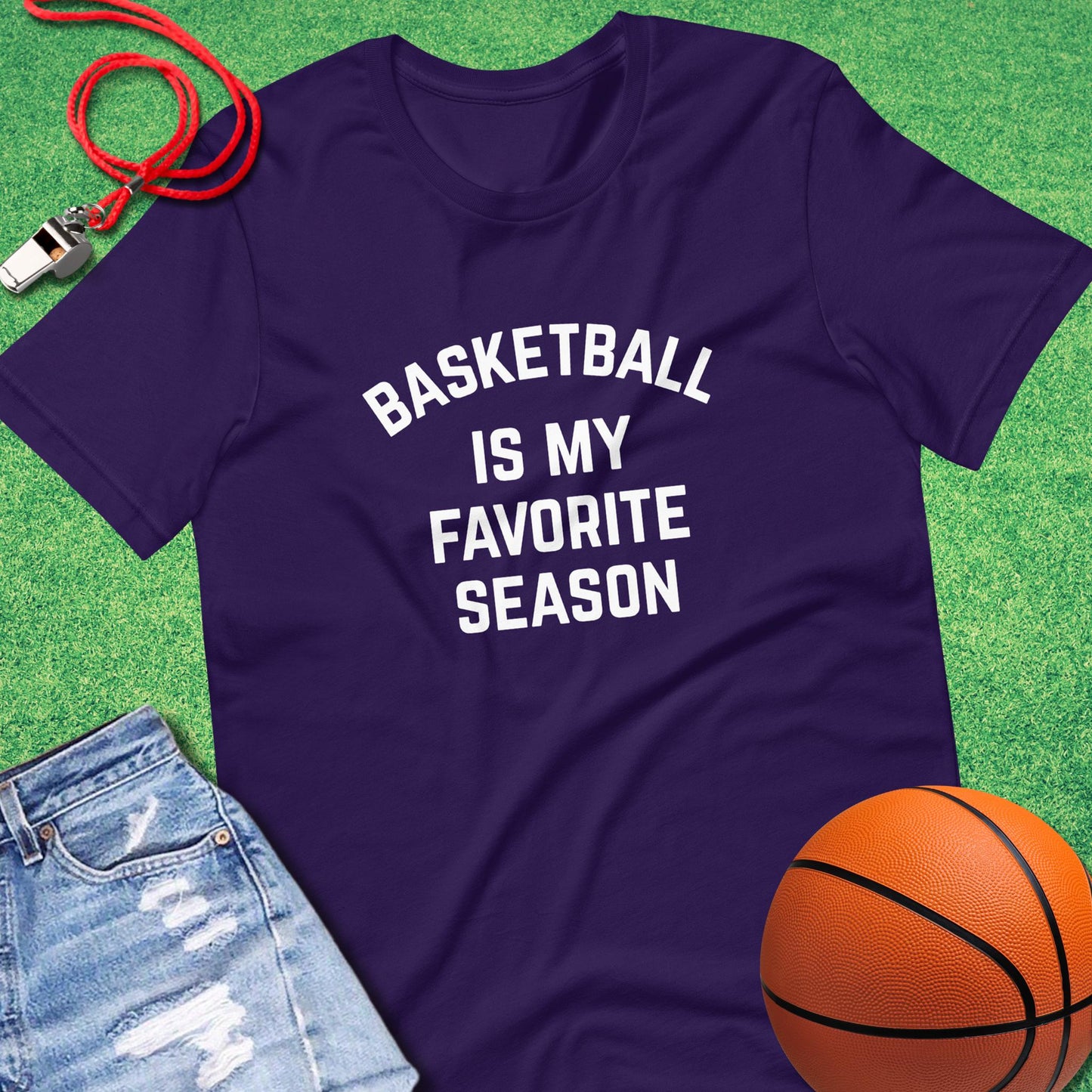 Basketball Is My Favorite Season T-Shirt in Team Purple - Classic Bball T-Shirt  | Sideline Gods