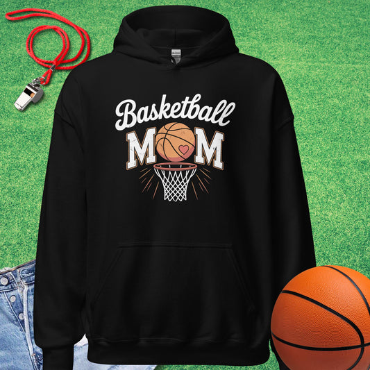 Basketball Mom Distressed Hoodie in Black - Basketball Mom Hoodie  | Sideline Gods