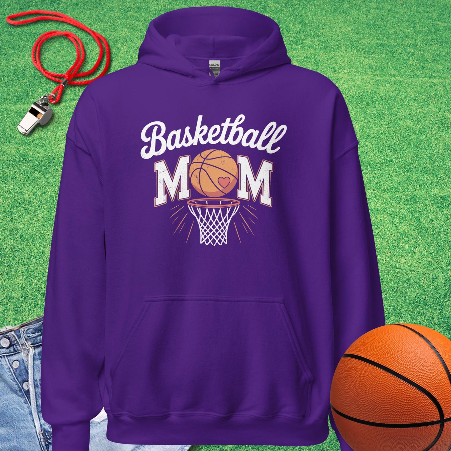 Basketball Mom Distressed Hoodie