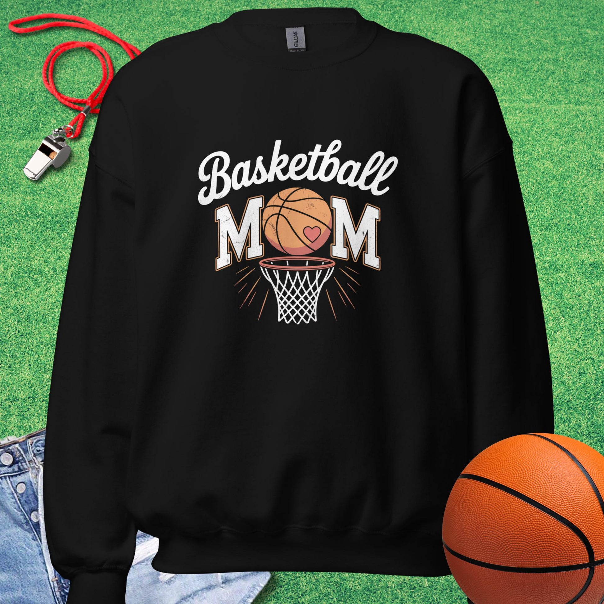 Basketball Mom Distressed Sweatshirt in Black - Basketball Mom Tournament Sweatshirt  | Sideline Gods