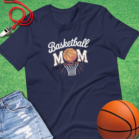 Basketball Mom Distressed T-Shirt in Navy - Basketball Mom T-Shirt  | Sideline Gods