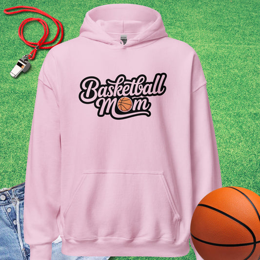 Basketball Mom Outline Hoodie in Light Pink - Basketball Mom Hoodie  | Sideline Gods