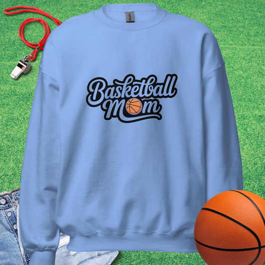 Basketball Mom Outline Sweatshirt in Carolina Blue - Basketball Mom Sweatshirt  | Sideline Gods