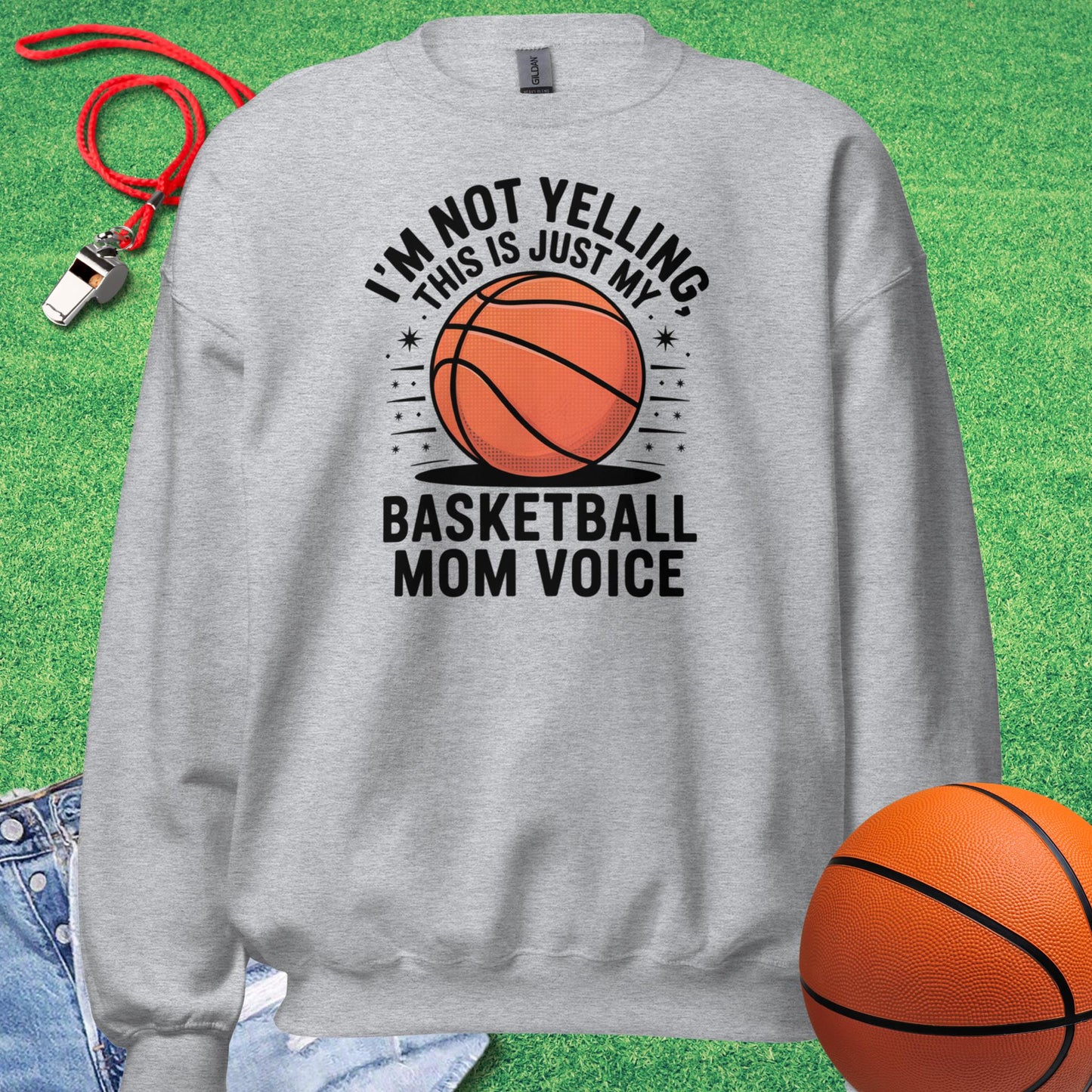 Basketball Voice Sweatshirt in Sport Grey - Basketball Mom Gift | Sideline Gods