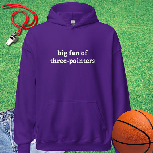 Big Fan of Three-Pointers Hoodie in Purple - Classic Basketball Hoodie  | Sideline Gods