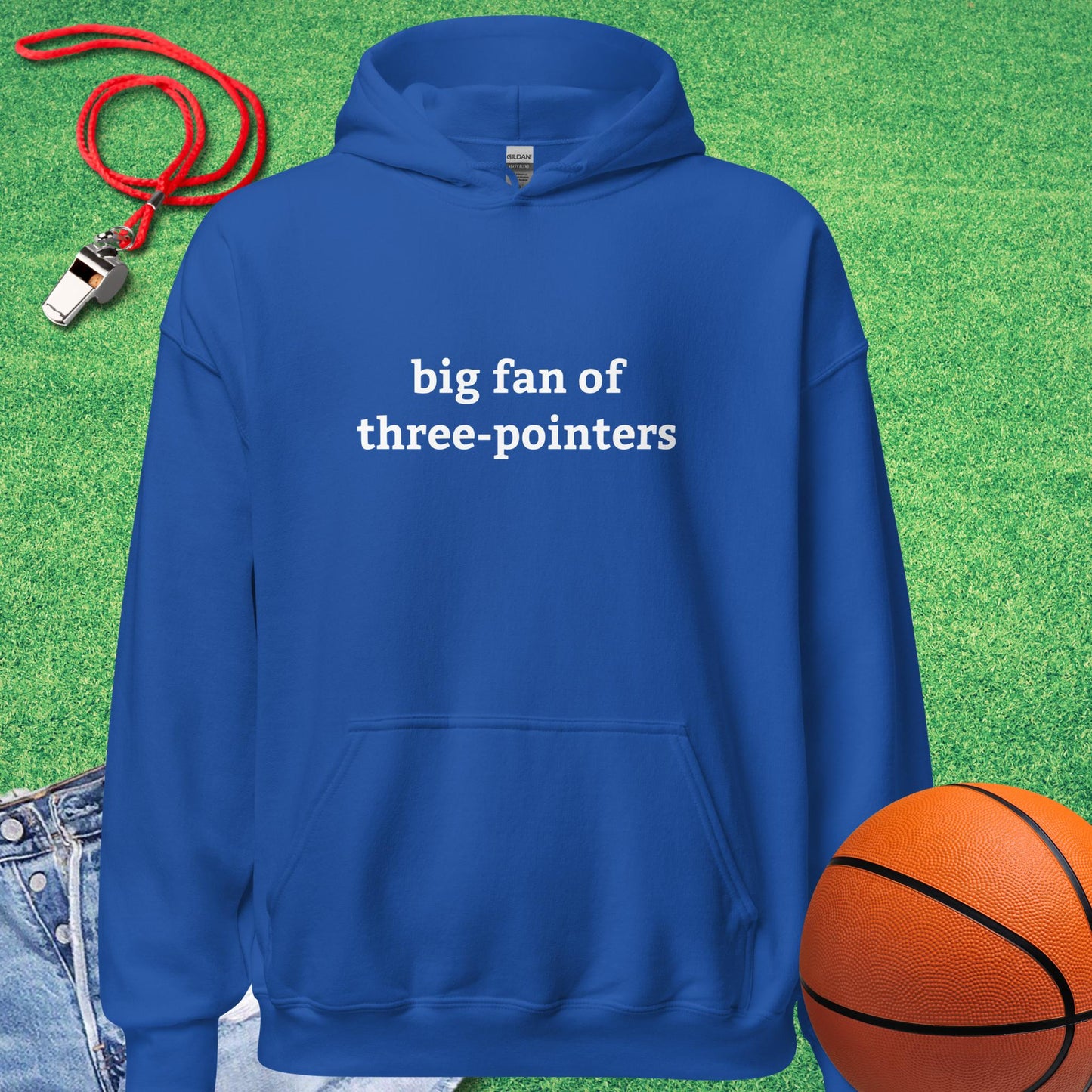 Big Fan of Three-Pointers Hoodie in Royal - Old School Basketball Hoodie  | Sideline Gods