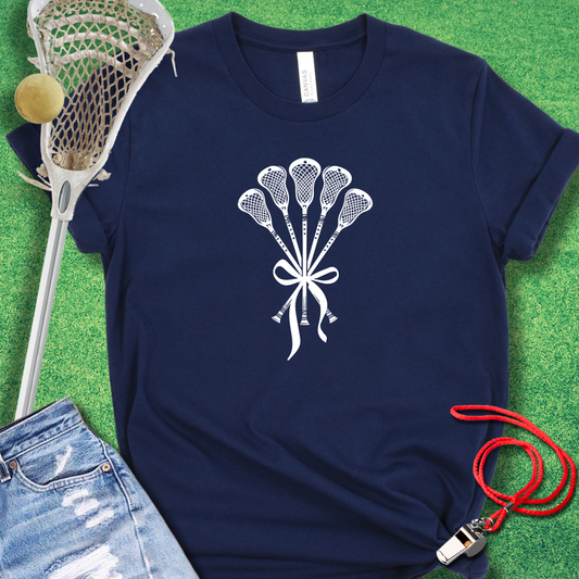 Bouquet of Lax T-Shirt in Navy - Lacrosse Mom T-Shirt | Sideline Gods