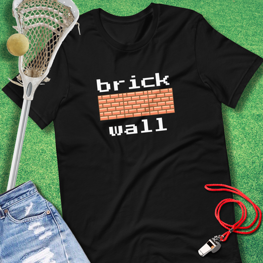 Brick Wall T-Shirt in Black - Lacrosse Goalie T-Shirt for players and fans | Sideline Gods
