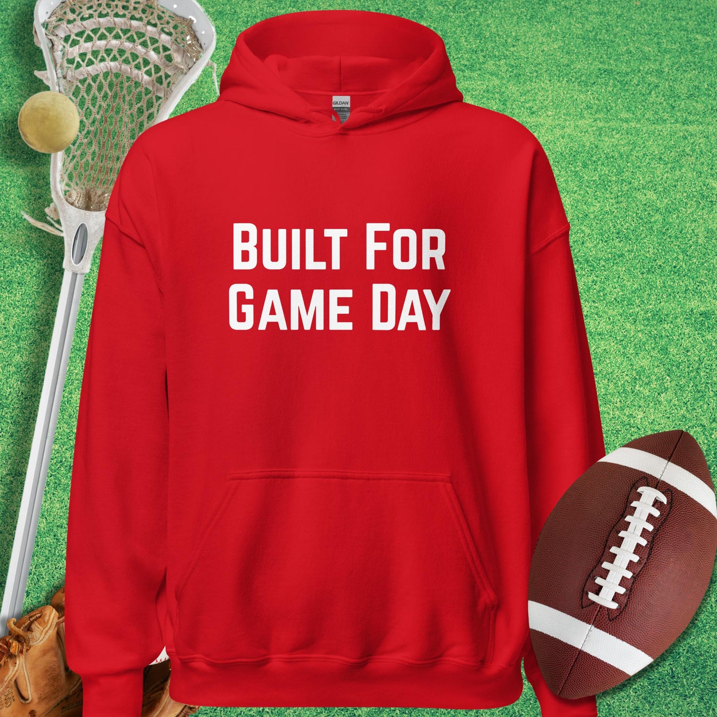 Built For Game Day Hoodie in Red - Funny Sports Hoodie | Sideline Gods