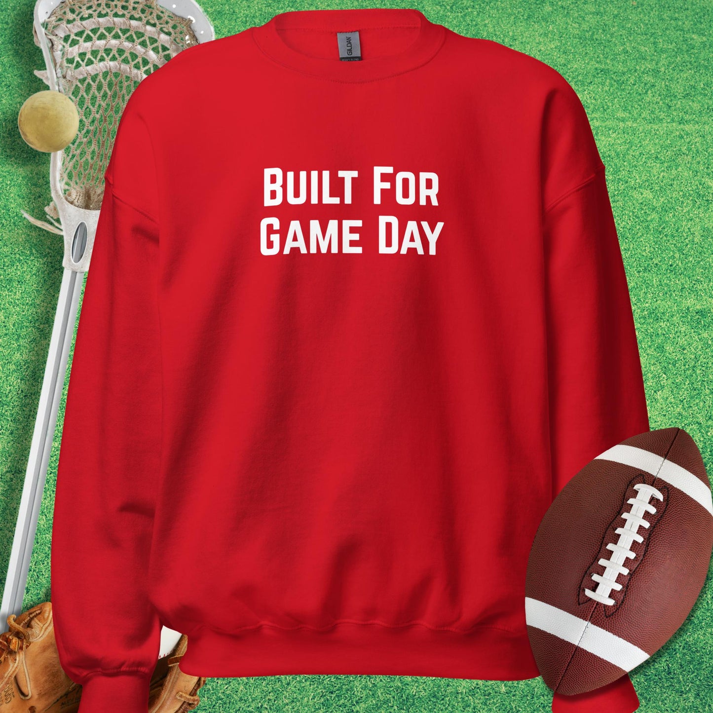 Built For Game Day Sweatshirt in Red - funny sideline Sweatshirt | Sideline Gods