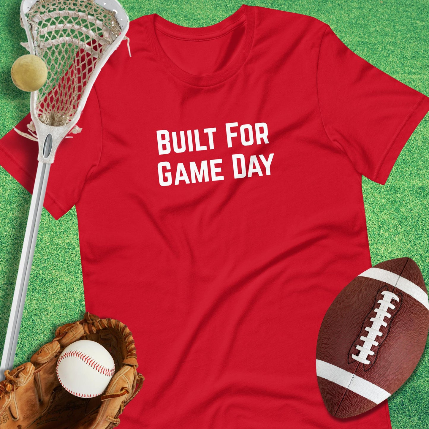Built For Game Day T-Shirt in Red - sarcastic sports  T-Shirt | Sideline Gods