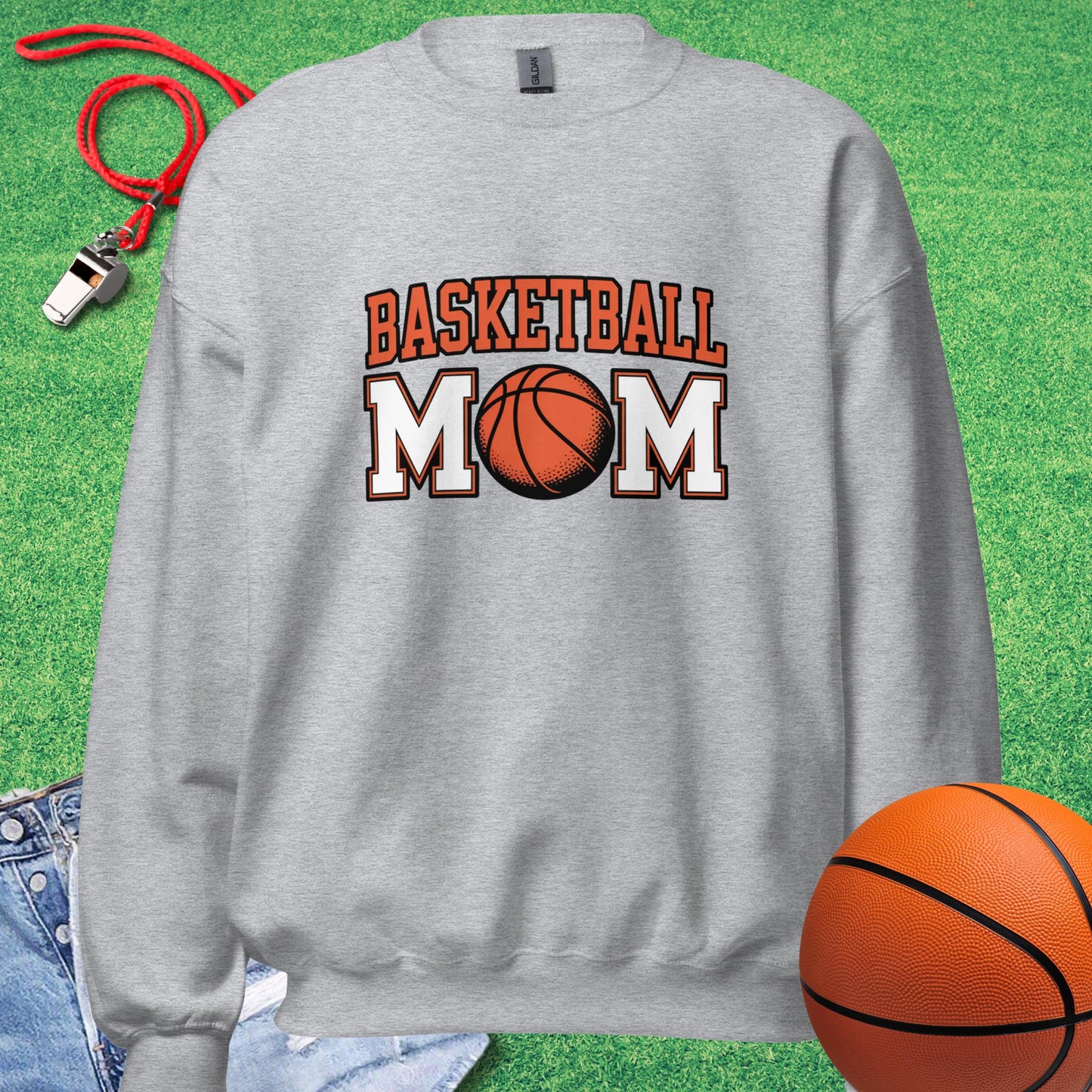 Classic Basketball Mom Sweatshirt in Sport Grey - Basketball Mom Sweatshirt  | Sideline Gods