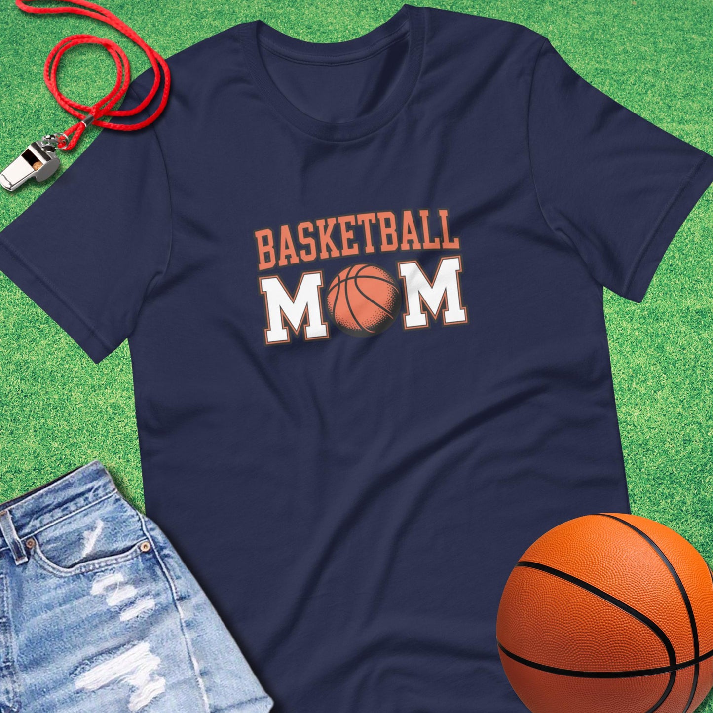 Classic Basketball Mom T-Shirt in Navy - Basketball Mom Tournament T-Shirt  | Sideline Gods