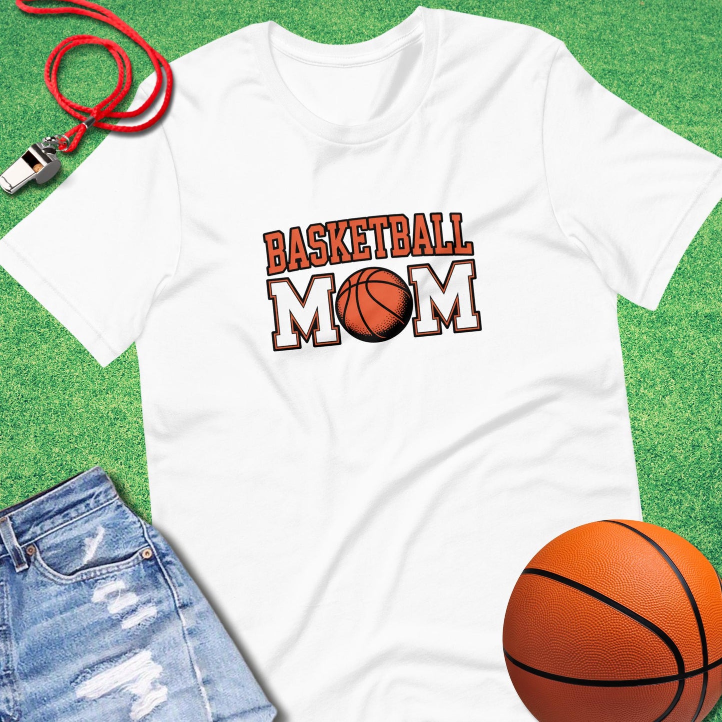 Classic Basketball Mom T-Shirt in White - Basketball Mom Spirit | Sideline Gods