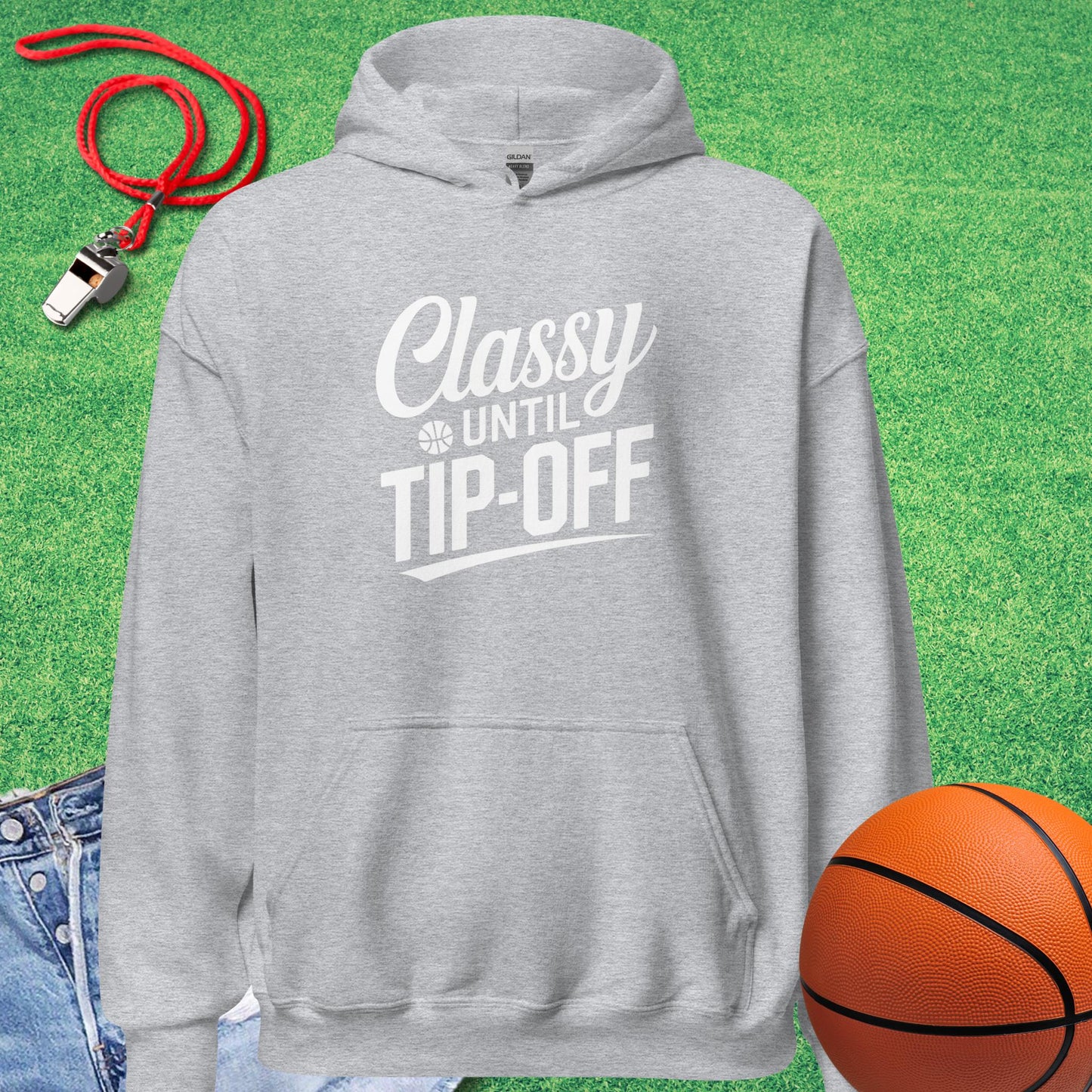 Classy Until Tip-off Script Hoodie