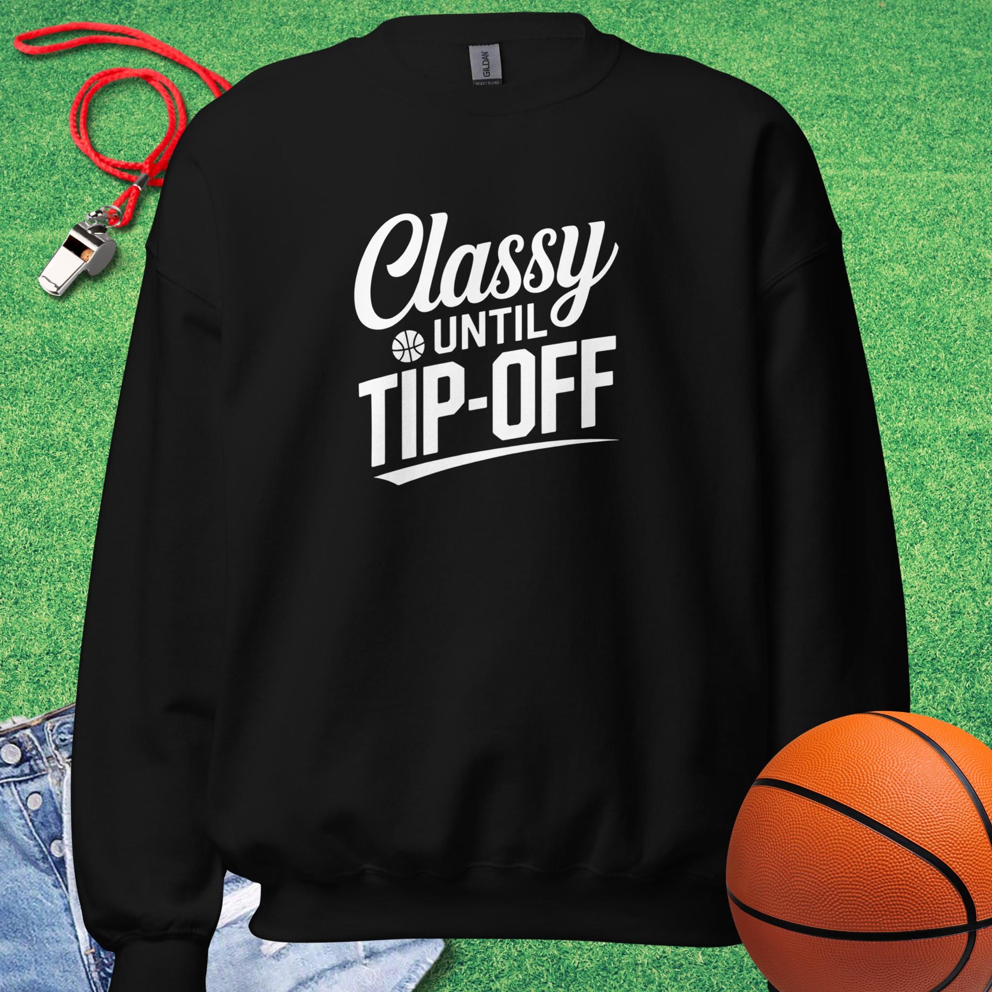 Classy Until Tip-off Script Sweatshirt in Black - Basketball Mom Tournament Sweatshirt  | Sideline Gods