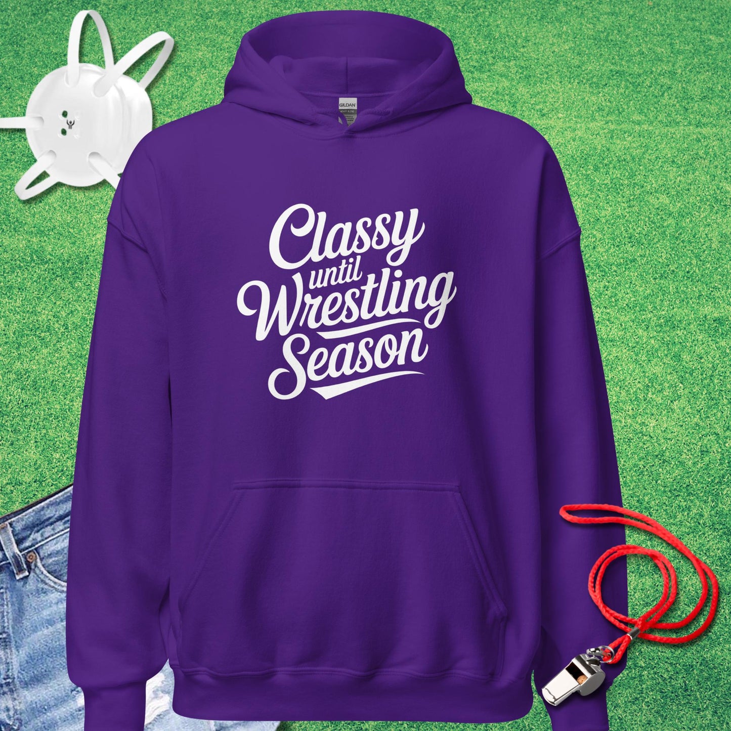 Classy Until Wrestling Season Hoodie in Purple - Cute Wrestling Mom Hoodie | Sideline Gods