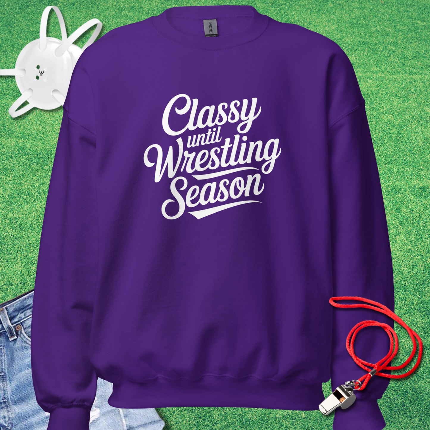 Classy Until Wrestling Season Sweatshirt in Purple - Wrestling Mom Sweatshirt | Sideline Gods