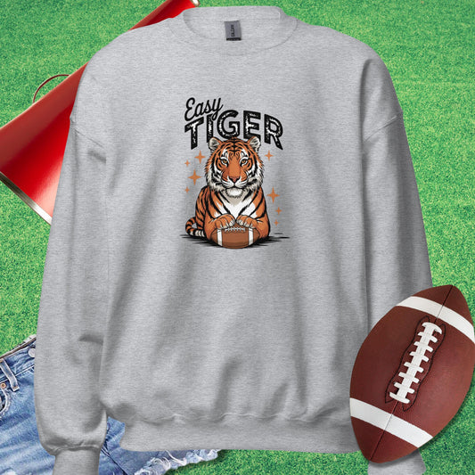 Easy Tiger Football Sweatshirt in S - Funny Football Sweatshirt by Sideline Gods