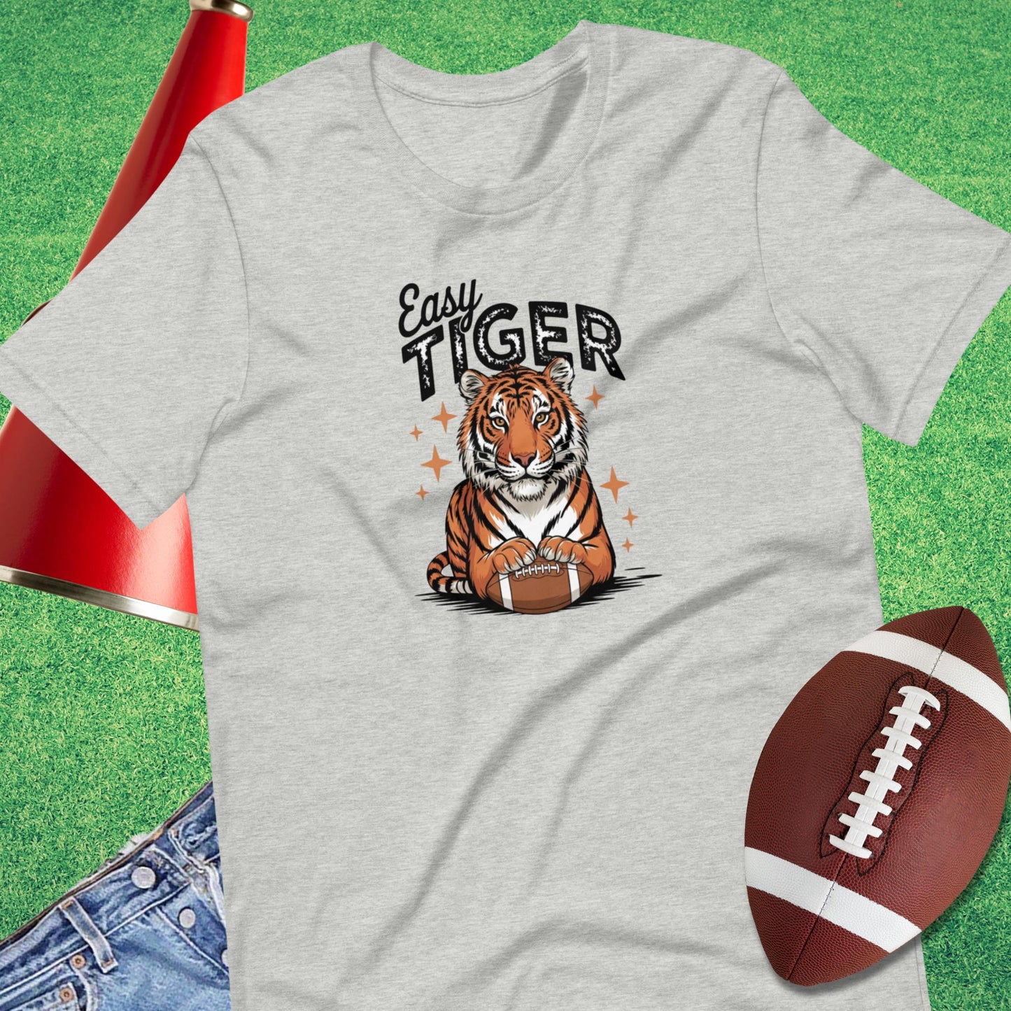 Easy Tiger Football T-Shirt in Athletic Heather - Sarcastic Football Shirt by Sideline Gods
