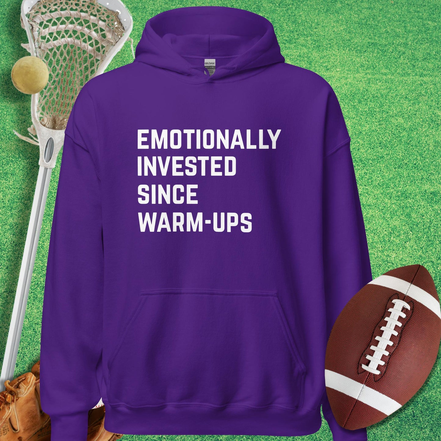 Emotionally Invested Hoodie in Purple - sports parents Hoodie funny | Sideline Gods