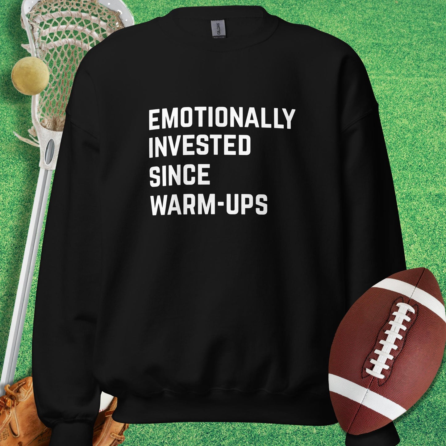 Emotionally Invested Sweatshirt in Black - Funny Sports Sweatshirt | Sideline Gods