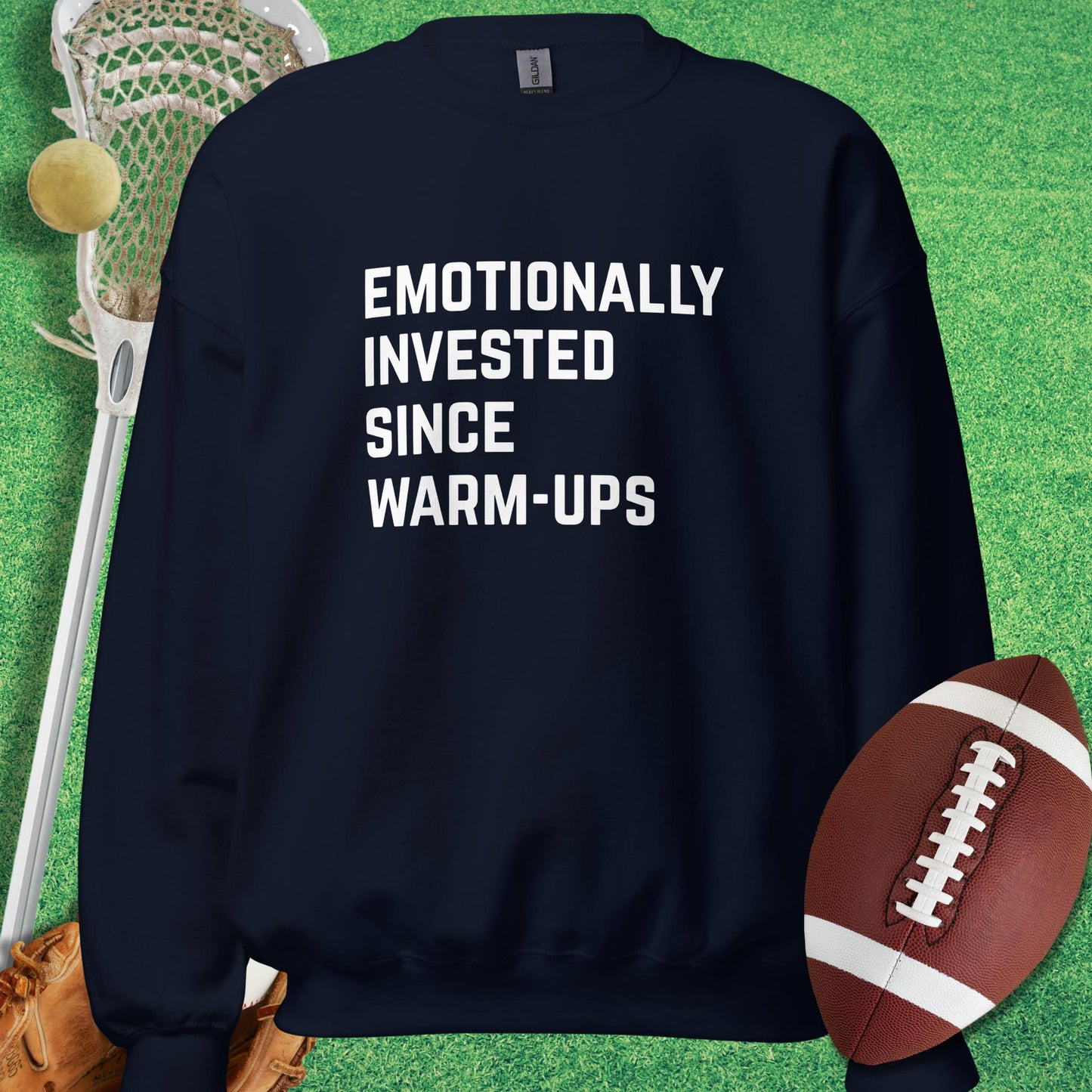 Emotionally Invested Sweatshirt in Navy - sports parents Sweatshirt | Sideline Gods