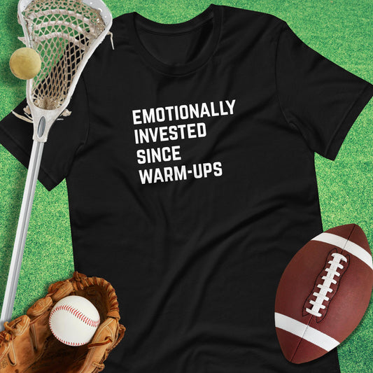 Emotionally Invested T-Shirt in Black - Funny Sports T-Shirt | Sideline Gods