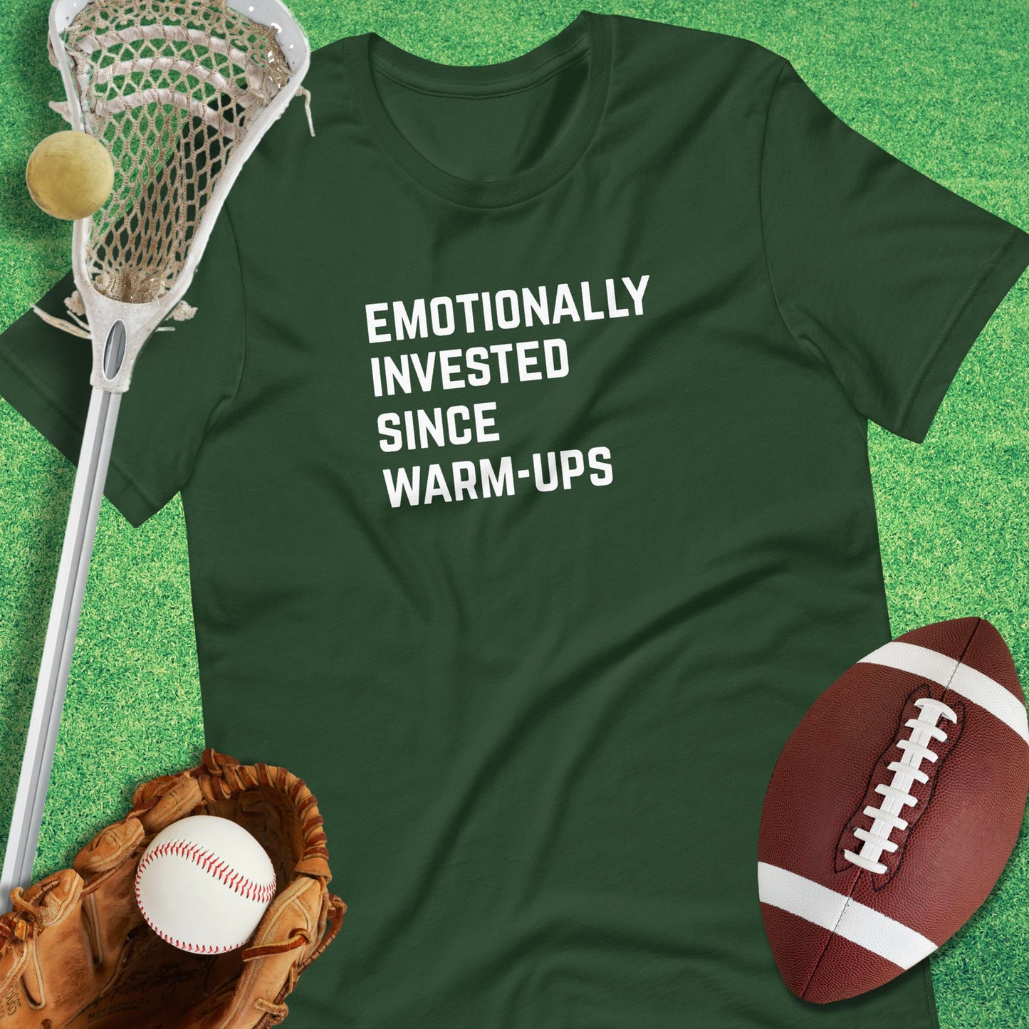 Emotionally Invested T-Shirt in Forest - sports parents T-Shirt | Sideline Gods