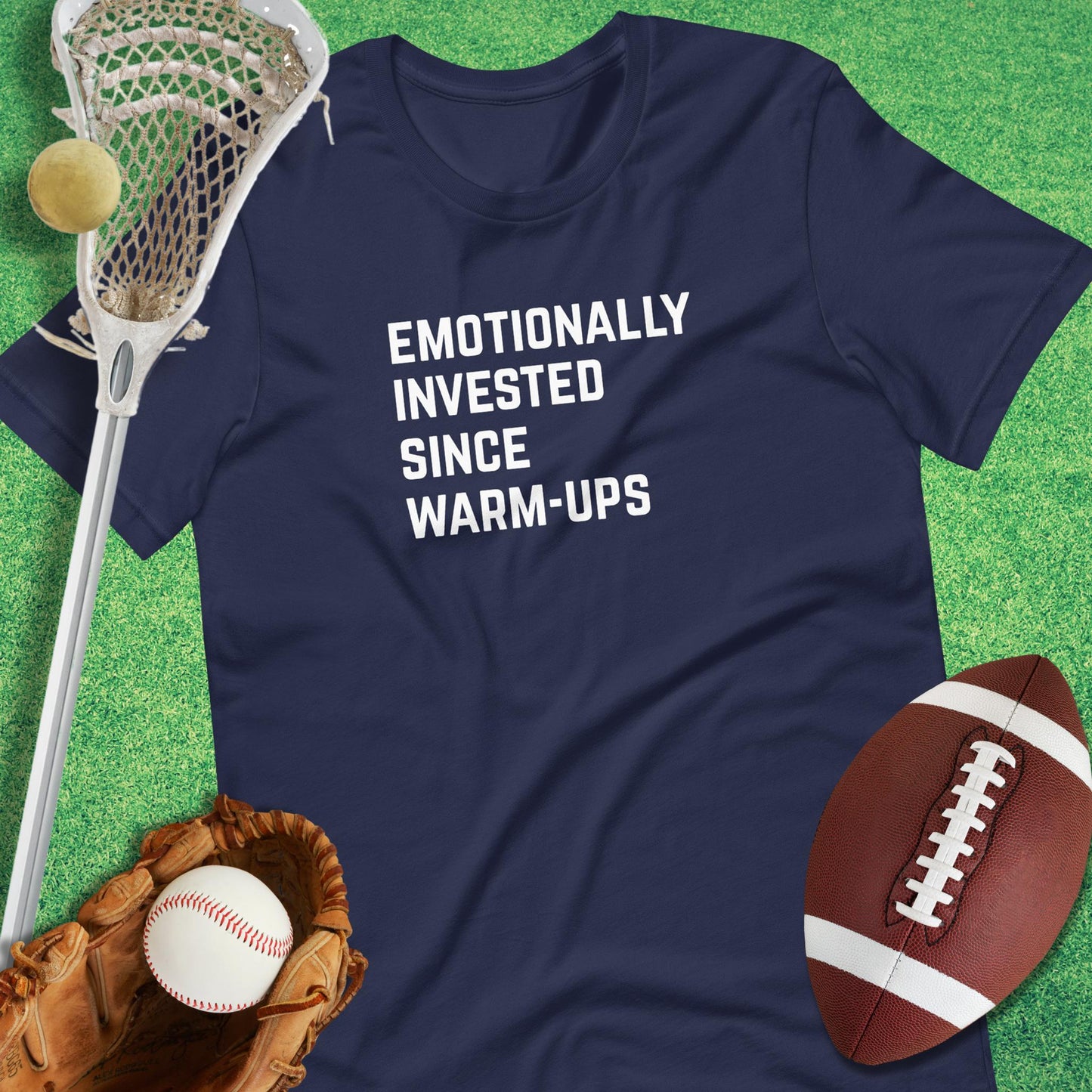 Emotionally Invested T-Shirt in Navy - sports parents T-Shirt funny | Sideline Gods